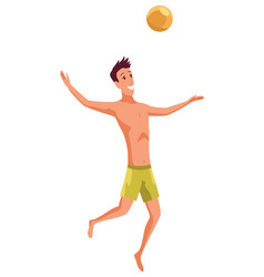 Men Playing Summer Beach Volleyball Volley Ball