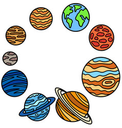 Solar System Cartoon Colored Clipart