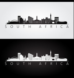 South Africa Skyline And Landmarks Silhouette