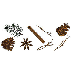 Cinnamon Pine Cone Star Anise Twig Tree Set