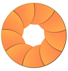 Orange Aperture Blades With Gold Trim Isolated