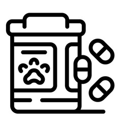 Pet Capsule Box Icon Outline Dog Vaccine