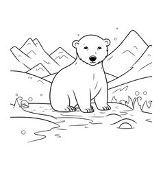 Polar Bear Cartoon Design Animal Zoo Life Nature