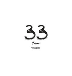 33 Year Anniversary Celebration Logotype On White