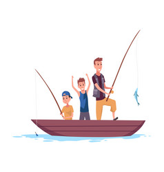 Children Fishing Icon Happy Boy Child Holding