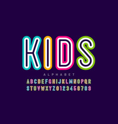 Kids style font design playful alphabet letters Vector Image