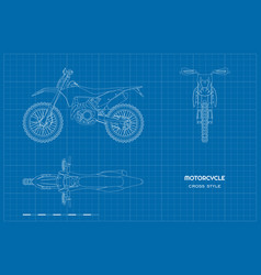 Outline Cross Motorcycle Drawing Line Motorbike