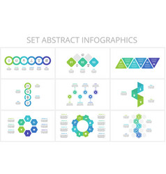 Set Timeline With 8 6 5 4 3 Elements Infographic