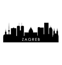 Zagreb Skyline Silhouette Black City