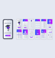 Education Mobile App Interface Screens Template