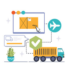 Global Supply Chain Concept Flat