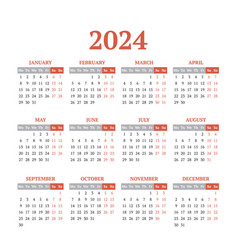 Simple Calendar On 2024 Start From Monday