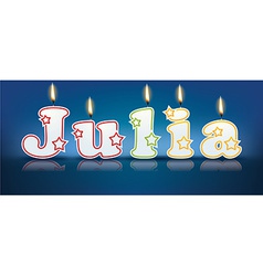 Julia Written With Burning Candles