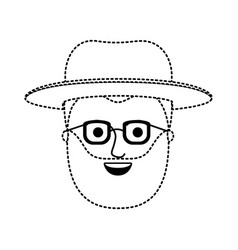 Male Face With Hat And Glasses Short Hair