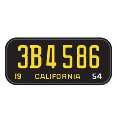 California 1954 License Plate