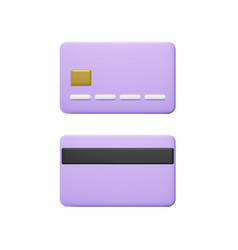 Cartoon Style Purple Credit Card Front And Back