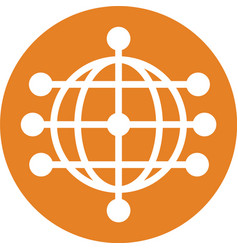 Cdn Global Network Icon Orange Color Eps