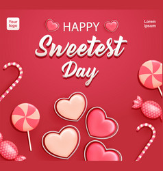 Happy Sweetest Day Cute Heart And Candy Element