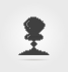 Pixel art atomic explosion with shadow Royalty Free Vector
