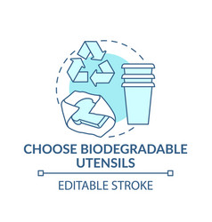 Choose Biodegradable Utensils Concept Icon