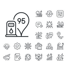 Petrol Station Line Icon Filling Location