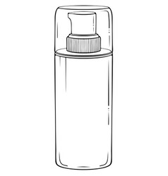 Cosmetic Bottle With Dispenser Line Art