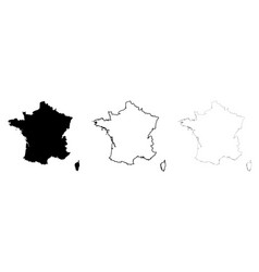 France Country Map Silhouette And Outlines