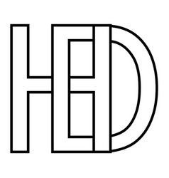 Logo Sign Hd Dh Icon Nft Interlaced Letters D H