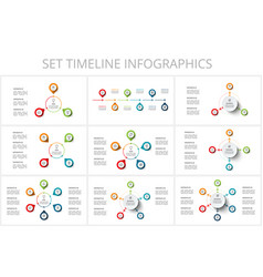 Set Timeline With Elements Infographic Template