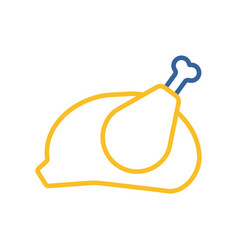 Whole Roast Chicken Isolated Icon Food Meat