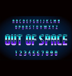 80s Retro Futurism Sci-fi Font Alphabet Out