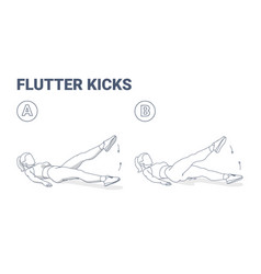 Flutter Kicks Or Lying Scissors Exercise Fitness