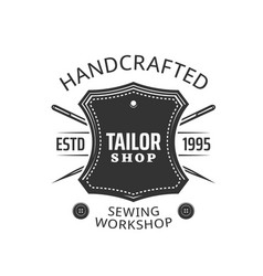 Tailor Shop Monochrome Icon With Leather Patch