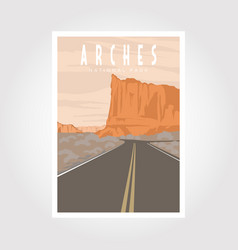 Arches National Park Poster Retro Style