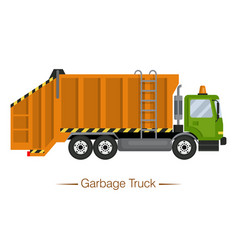 Orange Modern Garbage Truck With Green Cab