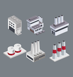 Six Isometric Industrial Buildings