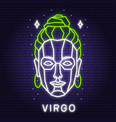 Zodiac Astrology Horoscope Neon Sign Virgo Linear