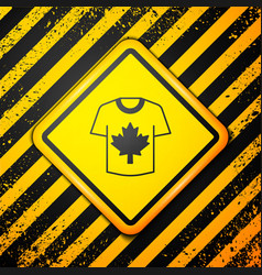 Black Hockey Jersey Icon Isolated On Yellow