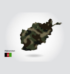 Afghanistan Map With Camouflage Pattern Forest