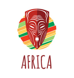 Africa Icon Emblem With African Tribe Ritual Mask