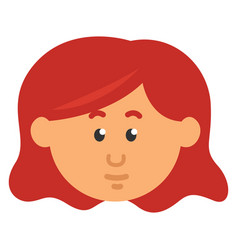 Girl With Short Red Hair On A White Background