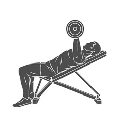 Man Training Chest With Dumbbells On Bench Press