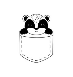 Cute Badger Sitting In Pocket Animal Face