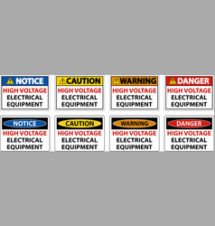 High Voltage Equipment Sign On White Background