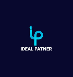 Ideal Partner Ip Letter Minimalist Abstract Logo