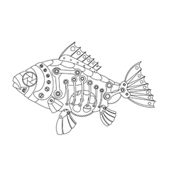 Steampunk Style Fish Coloring Book