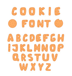 Cookie Letters Chocolate Cracker Font Isolated