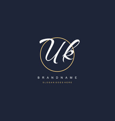 Initial Letter Uk Logo Monogram Feminine Style