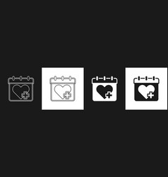 Set Doctor Appointment Icon Isolated On Black And