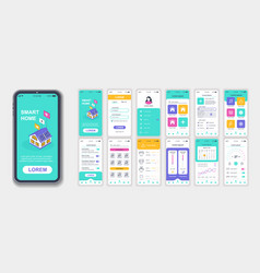 Smart Home Mobile App Interface Screens Template